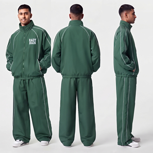 Stand Collar Men Baggy <b>Windbreaker</b> Tracksuit 100% Nylon Zipper Jacket Oversized Jogger Pants Men Hiking <b>Camping</b> Trackset - Product Image 5