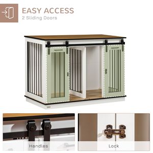 47.5\" White Dog <b>Crate</b> Furniture Large Dog 2 Small Dogs Dog Cage End Table Divider Panel Pet Houses Furniture for Multi-Pet - Product Image 6