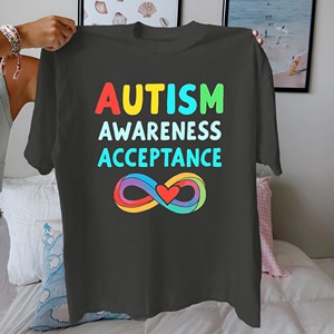 เสื้อยืดผ้าฝ้ายบริสุทธิ์สำหรับผู้หญิงรับรู้ถึงความเป็นออทิสติกได้อย่างไม่มีที่สิ้นสุดสวมใส่สบาย - Product Image 3