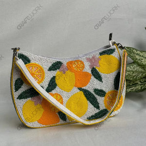 Fabricante de Bolsos con Cuentas de Cítricos, Bolso de Mano Tipo Clutch con Diseño de Limón y Naranja, Venta al Por Mayor, OEM, Bolso Artesanal, Exportación, Marca Privada, Venta al Por Mayor - Product Image 1