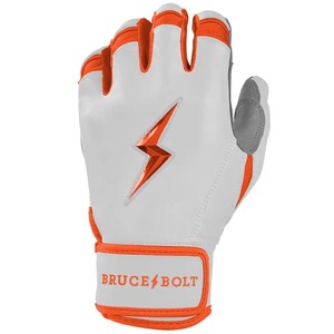Wholesale Custom Made Design Bruce <b>Bolt</b> Black Leather Durable Breathable Batting Gloves Padded <b>Hook</b> Loop Closure Unisex Adult - Product Image 5