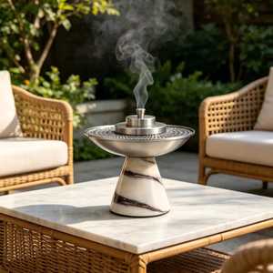 Quemador de Incienso Metálico en Oferta, Mubkhar de Primera Calidad para Decoración del Hogar con Base de Mármol Natural Personalizable 2026 - Product Image 2