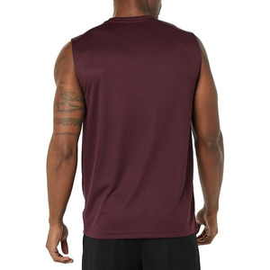 Mens <b>Sports</b> <b>Tank</b> <b>Tops</b> Wholesale Custom Sleeveless Breathable Gym Fitness Running Workout Wear Polyester/Cotton Crew Neck Solid - Product Image 1