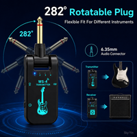 Système de guitare sans fil 2,4 GHz, émetteur-récepteur audio rechargeable WS-4 48K 16 bits 40 m pour guitare électrique, basse, clavier