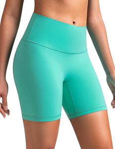 Shorts cyclistes taille haute pour femme en polyester écoresponsable et élasthanne, couleur unie, extensibles, vêtements de sport, tricotés sans couture, couleur personnalisable - Product Image 5