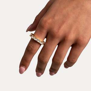 Women's Round Brilliant Cut Moissanite <b>Ring</b> Channel Setting Classic Engagement Jewelry - Product Image 5