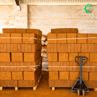Bloc de 5 kg de fibres de coco stériles tripléesment lavées, tamisées 6 mm, faible CE, haute capacité d'absorption d'eau, certifiées ISO, écologiques et légères