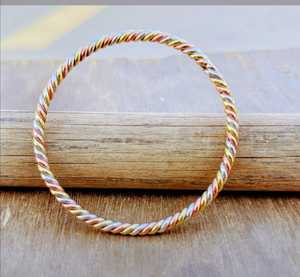 Brazalete Trenzado de Plata de Ley: Joyería Kriya Kundalini de Latón y Cobre - Product Image 5