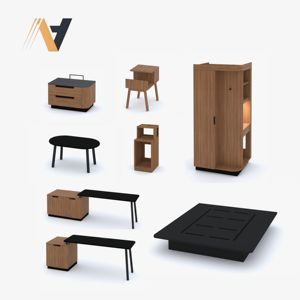 Functional Bedroom Furniture Set <b>with</b> Custom <b>Bed</b> <b>Storage</b> Function MDF/HPL/LPL Surfaces for Contract Projects Vietnam Factory - Product Image 1