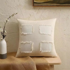 Funda de Cojín de Algodón con Diseño de Patchwork, Estilo Nórdico, Cosido a Mano, Cierre Envolvente, Decoración para el Hogar - Product Image 5