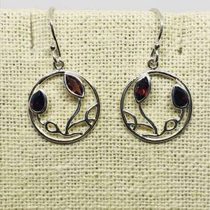 Boucles d'oreilles grenat en argent sterling 925, bijoux faits à la main, pierre de naissance de janvier, pierre précieuse rouge, cadeau de luxe pour femme - Product Image 5