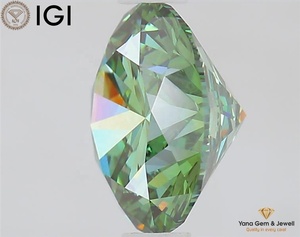 Diamant de laboratoire CVD de 1,50 carat avec certificat IGI, forme ronde de 7,36 mm, couleur vert vif fantaisie, clarté VS1, pour bague de fiançailles - Product Image 4