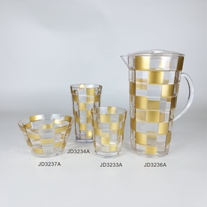 Vaso Highball de Plástico con Diseño de Mosaico, 20 oz, Estilo Vintage, Resistente a Roturas, para Fiestas en Casa, Restaurantes y Uso en Exteriores - Product Image 4