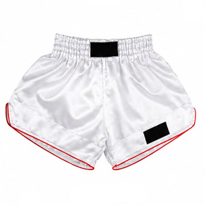 Pantalones Cortos Blancos de Muay Thai para Hombre, Cintura Alta, Cierre Elástico, Transpirables, Estilo Casual, Color Sólido, Tela de Poliéster - Product Image 4
