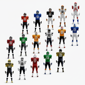 Uniformes de football américain personnalisés en maille polyester 220 GSM respirants et à séchage rapide, vêtements de sport, uniformes colorés de style nouveau pour hommes - Product Image 1