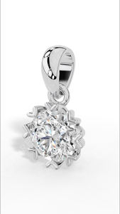 Pendentif élégant en forme de cœur avec diamant solitaire taille ronde excellente en or 18 carats, bijou romantique étincelant - Product Image 4
