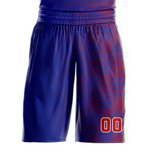 Custom Sublimated Basketball Jersey Set Blue Red Team Name 00 Number Breathable Mesh Sleeveless Unisex Adult <b>Athletic</b> Wear - Product Image 4