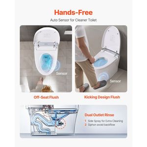 Toilette intelligente allungata con sedile riscaldato per rinfrescare la toilette intelligente - Product Image 3