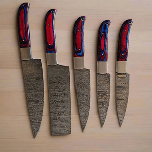 ชุดมีดเชฟ LEGACY BLADES ระดับไฮเอนด์ ผลิตด้วยมือ 67 ชั้น เหล็กดามัสกัส 5 ชิ้น ใช้ได้ทั้งมือซ้ายและขวา ด้ามไม้ มีดระดับมืออาชีพ - Product Image 6