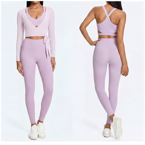 Soutien-gorge de sport style été pour femme, sexy, respirant, dos croisé, ajusté, ensemble de haut de yoga uni, tenue active pour femme - Product Image 3