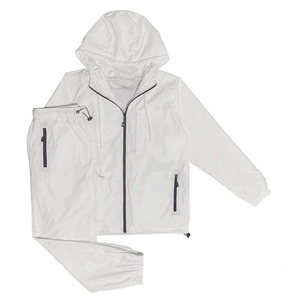 New Arrival Men Windbreaker Set Two-Piece Full <b>Zipper</b> <b>Jacket</b> with Hood Lightweight Breathable Sports Wear Windbreaker Tracksuit - Product Image 3