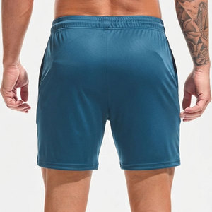 Pantalones cortos deportivos de color azul para hombre, antiencogimiento, textura suave, tela mezclada, bolsillos laterales y traseros, servicio OEM. - Product Image 2