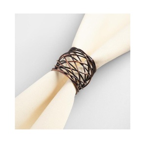 Anneau de serviette en métal moderne, design rond, décoration de table durable pour mariage, banquet, usage domestique - Product Image 1