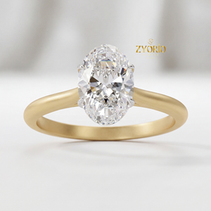 Oval Cut Lab Grown Diamond VVS2 Clarity 1 Carat Engagement Wedding Party <b>Ring</b> 925 <b>Silver</b> Matte Finish Domed <b>Solitaire</b> Band - Product Image 6