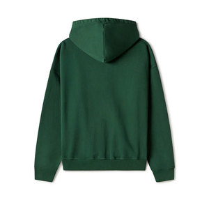 Sudadera con capucha verde de cremallera completa, gruesa y pesada, con bolsillos - Product Image 2