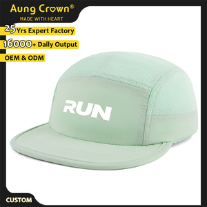 Mayorista Personalización Nuevo Diseño Bajo MOQ Transpirable Suave ribete ala Humedad-Absorbe Ripstop Trail 5 Panel Running Camper Cap - Product Image 1