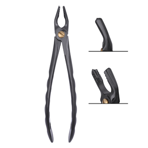 # Forceps d'extraction 17 Gentle Line 7 mm pour molaires supérieures droites (troisième molaire) et molaires, revêtement TiNi noir, préhension profonde, chirurgical dentaire, en acier inoxydable - Product Image 1