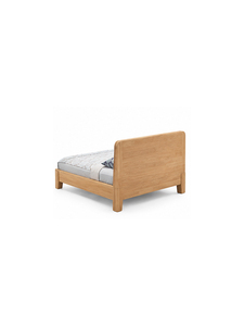 Lit king size simple en bois massif, moins de 2 mètres, lit double en chêne naturel, mobilier pour hôtel, appartement, maison d'hôtes - Product Image 4