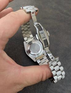 Reloj de Lujo para Hombre con Diamantes, Cuarzo, Correa de Acero Inoxidable, Números Romanos, Pantalla Analógica, 42mm, Plateado - Product Image 3