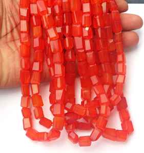 ลูกปัดหินแคลเซโดนีสีส้มธรรมชาติทรงเหลี่ยมแบบก้อน สำหรับทำเครื่องประดับ ขายส่ง - Product Image 6