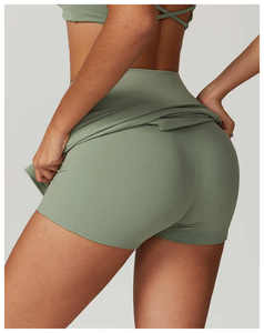 High Quality Custom Made Women <b>Leggings</b> with Shorts Top Trending New Design with Solid Women shorts Custom Color Latest Arrival - Product Image 2