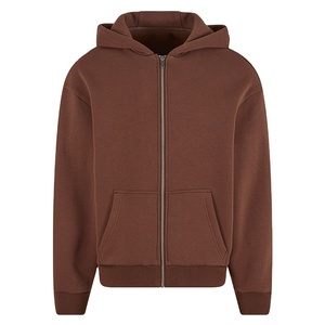 Sudadera con capucha y cremallera de alta calidad con el mejor diseño, venta al por mayor, ropa de calle con logotipo personalizado, sudadera recortada cuadrada con cremallera de gran tamaño - Product Image 6