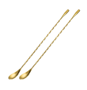 Excellent Quality Brass Spoon <b>Bar</b> Tools Twisted Handle 3 Different Long <b>Wine</b> And Cocktails brass Spoon Wholesale Supplier - Product Image 2