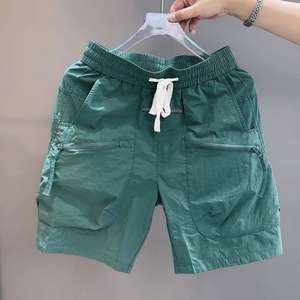 Pantalones Cortos Bermuda de Lona Tejida con Cordón Ajustable y Cintura Media para Hombre, con Logotipo Personalizado, de Secado Rápido, para Uso Casual o Deportivo - Product Image 1