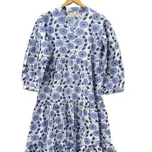 Maxi vestido bohemio hecho a mano para mujer, estampado Floral de algodón, suave, informal, tamaño libre, botón, decoración, diseño estampado Natural para - Product Image 1