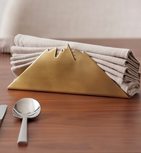 Porte-serviettes décoratif en métal doré en forme de montagne, sur pied, pour table et cuisine - Product Image 6