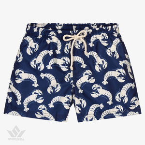 Short de bain pour homme à imprimé floral, séchage rapide, cordon de serrage, taille mi-haute, short de plage avec poches latérales - Product Image 6