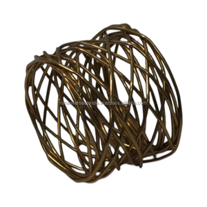 Anneau de serviette en métal tressé moderne, finition or antique, support décoratif pour serviettes de table pour mariage, hôtel, salle à manger, décoration intérieure - Product Image 5