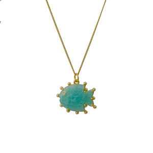 Pendentif de collier en amazonite naturelle sculptée en forme de poisson, plaqué or, bijou de caractère, charme pierre de naissance, cadeau pour elle 562412 - Product Image 5