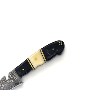 Couteau de chasse professionnel à lame fixe en acier Damas, fait main, personnalisé, DIY, OEM, pointe tombante, manche en bois, usage industriel, extérieur - Product Image 4