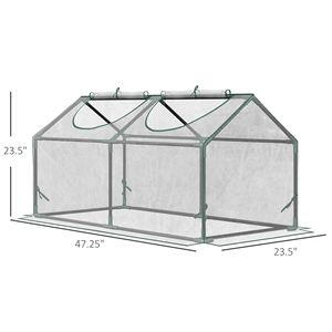 Mini serra portatile 120x60x60 cm con copertura in PVC e finestre avvolgibili con cerniera per giardino interno/esterno - Product Image 3