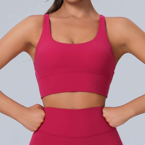 Womens Adults <b>Size</b> Sports Bra With Back Straps Removable Cups Shockproof Crop <b>Top</b> For Yoga & Running Fitness Bra - Product Image 3