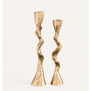 Wholesale Modern Style Wavy Gold Taper Candle <b>Holder</b> Set <b>Candlestick</b> <b>Holders</b> for Modern Home Decor And Wedding Centerpieces - Product Image 1