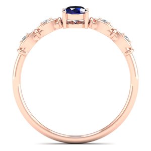 Anillo de Plata de Ley 925 con Zafiro Azul Ovalado de 0.5 Quilates, Certificado GRA, Joyería Fina con Moissanita Certificada GRA - Product Image 4