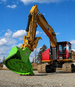 Heavy Duty Diesel Excavator <b>Wood</b> Chipper Attachment with Gear for Land Clearing Tree Brush Grass Cutting Hydraulic Mulching Head - Product Image 5