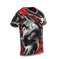 T-shirt pour homme en coton mélangé tricoté, personnalisable avec impression couleur et logo, streetwear respirant et à séchage rapide, 220g